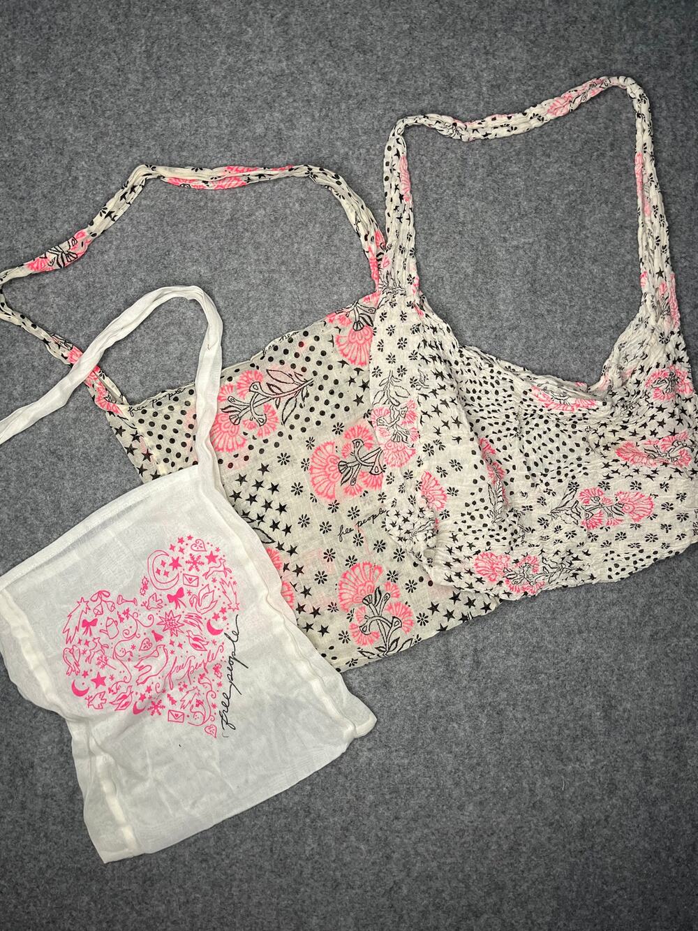 Free People Reusable Shopping Tote & 2 Printed Shoulder Bags 3 Pc Lot Boho